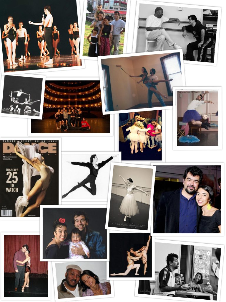 A collage of photos of dancers and dancers.