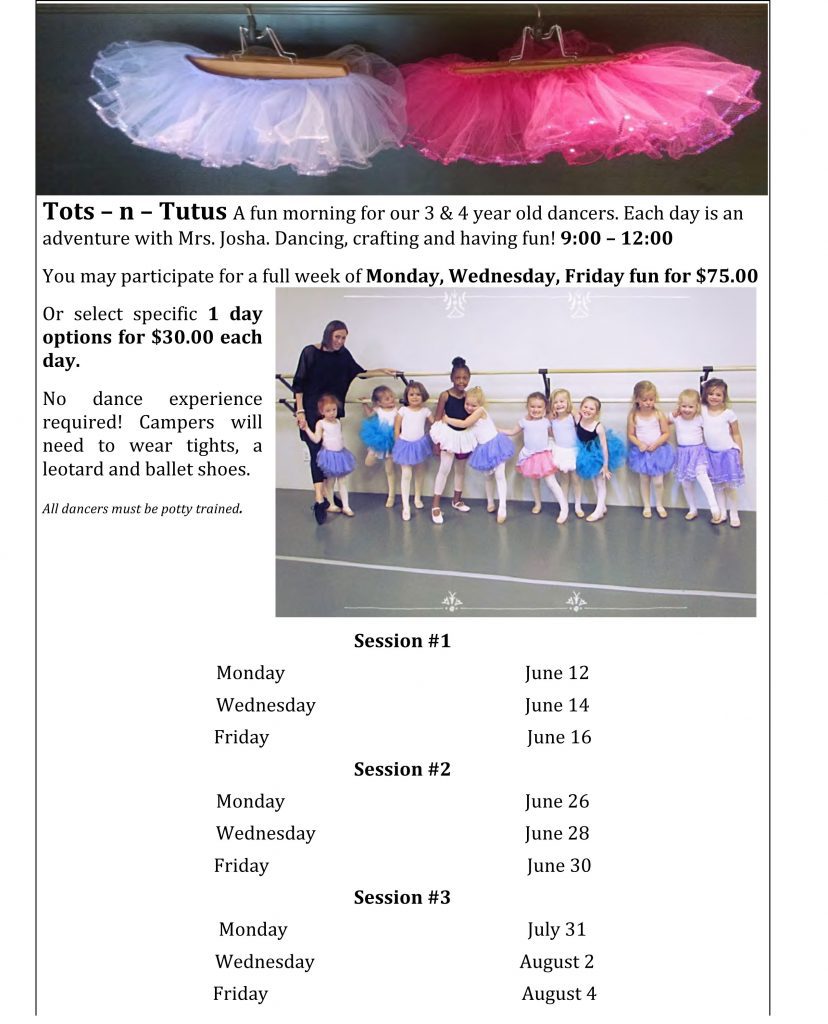 A flyer for a ballet class.